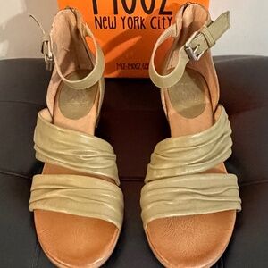 Miz Mooz Cassie Wheat Leather Heeled Sandals